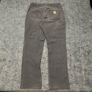 Carhartt Relaxed Fit Gray Canvas Work Pants Carpenter Trousers 36x34